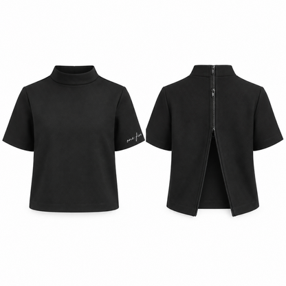 Camisa Roma OneFive vista frontal y trasera producto completo negro