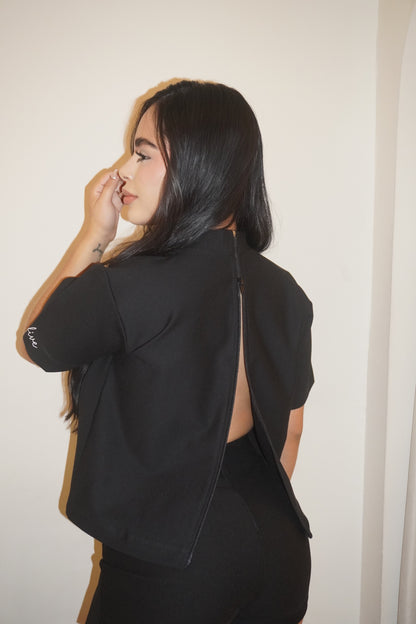 Camisa Roma OneFive vista trasera espalda abierta cierre negro