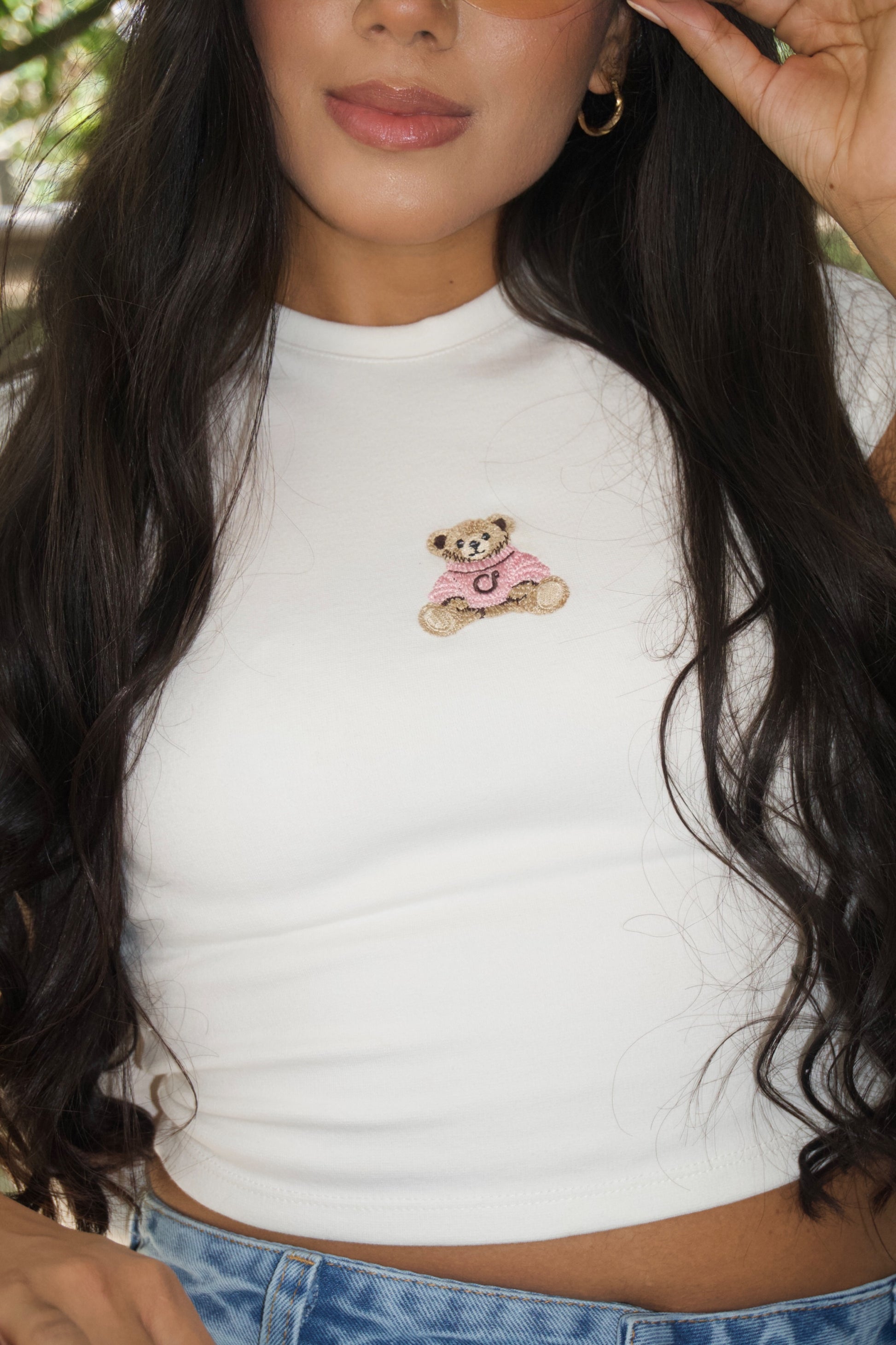 Top Teddy OneFive detalle bordado osito